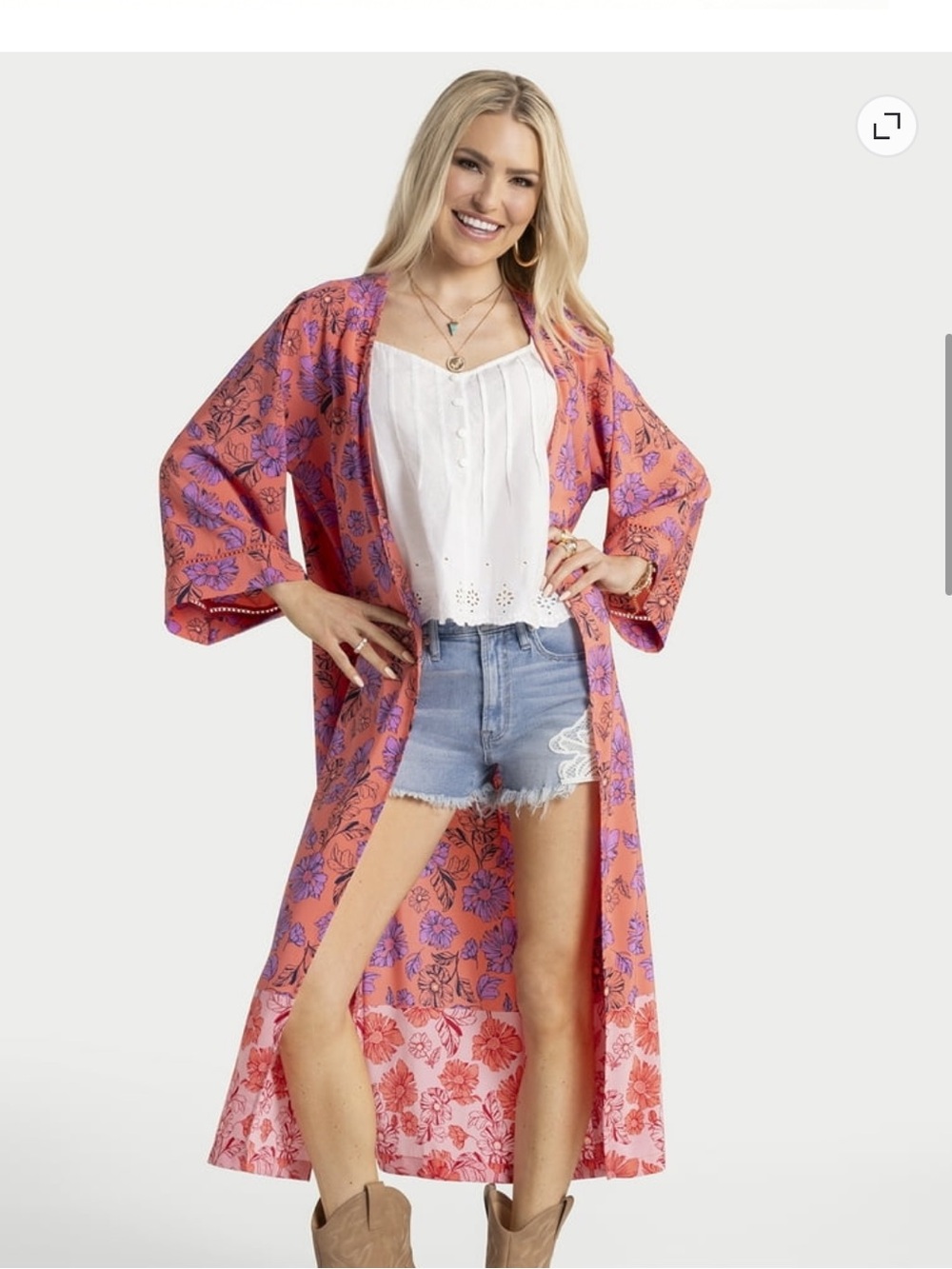 NWT Small/Medium Floral Duster with Lace Insert for Women from Jessica Simpson